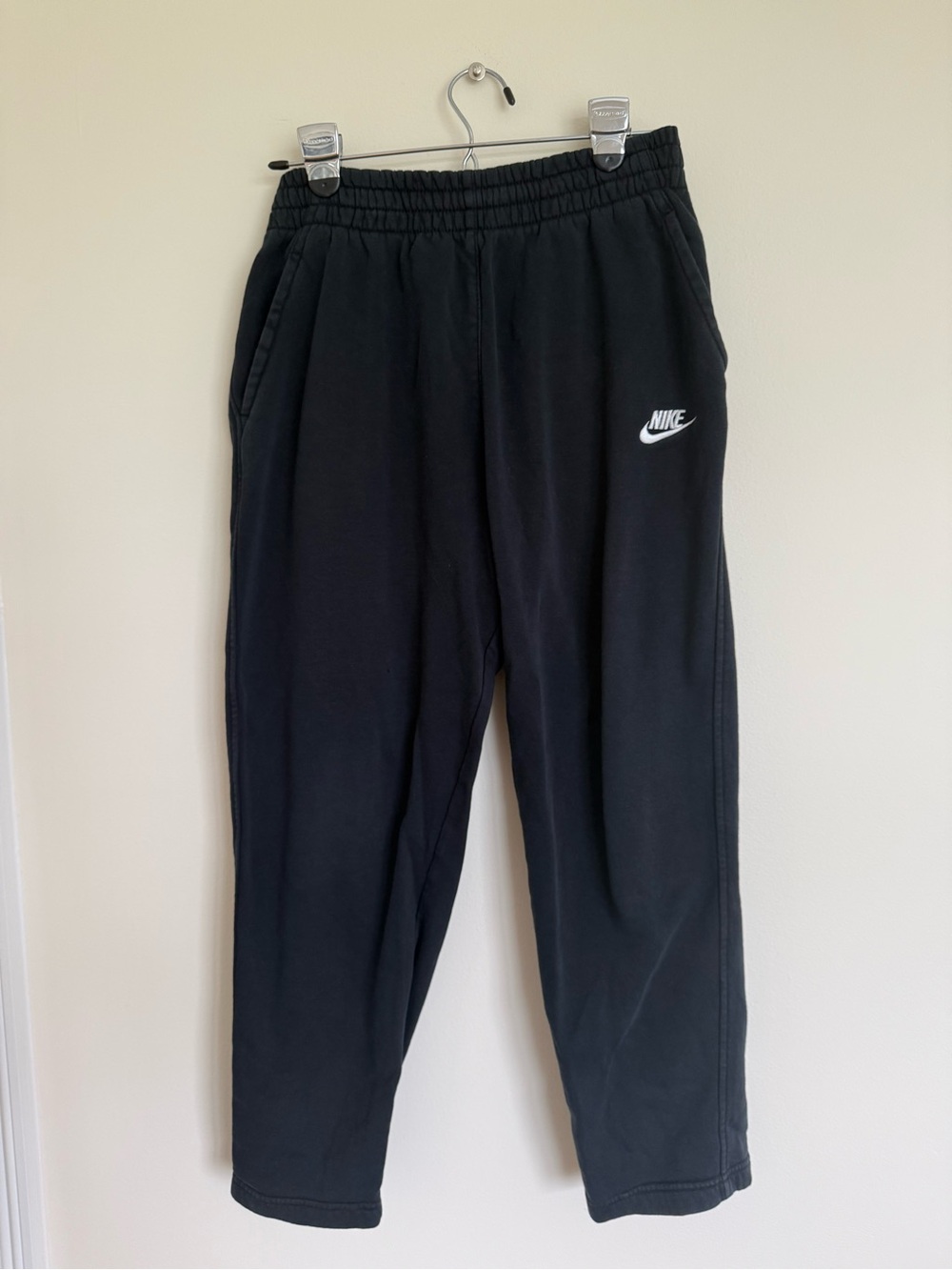 Nike Kids Black Sweatpants with White Swoosh Logo
